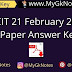 RSCIT 21 February 2021 Exam Paper Answer Key PDF