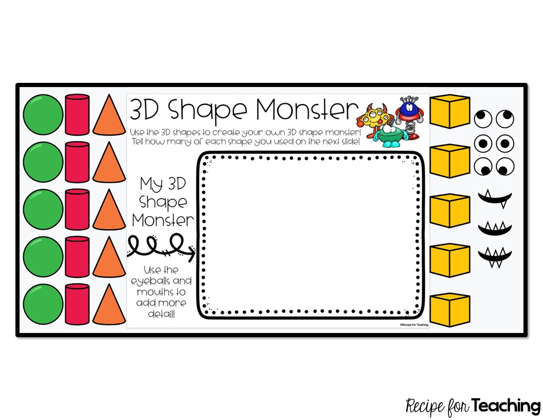3D Shape Monster Recipe for Teaching