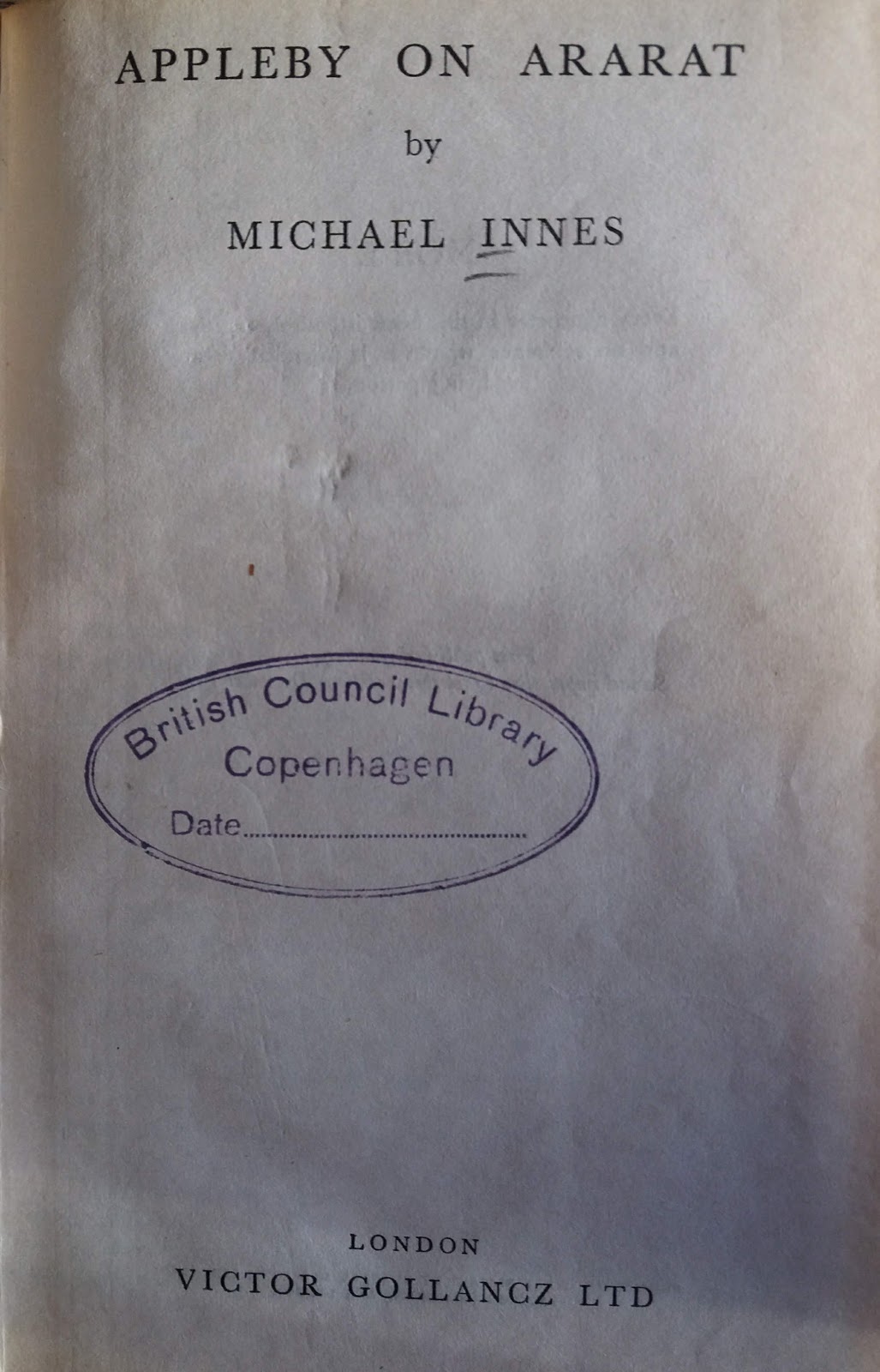 Appleby on Ararat Michael Innes