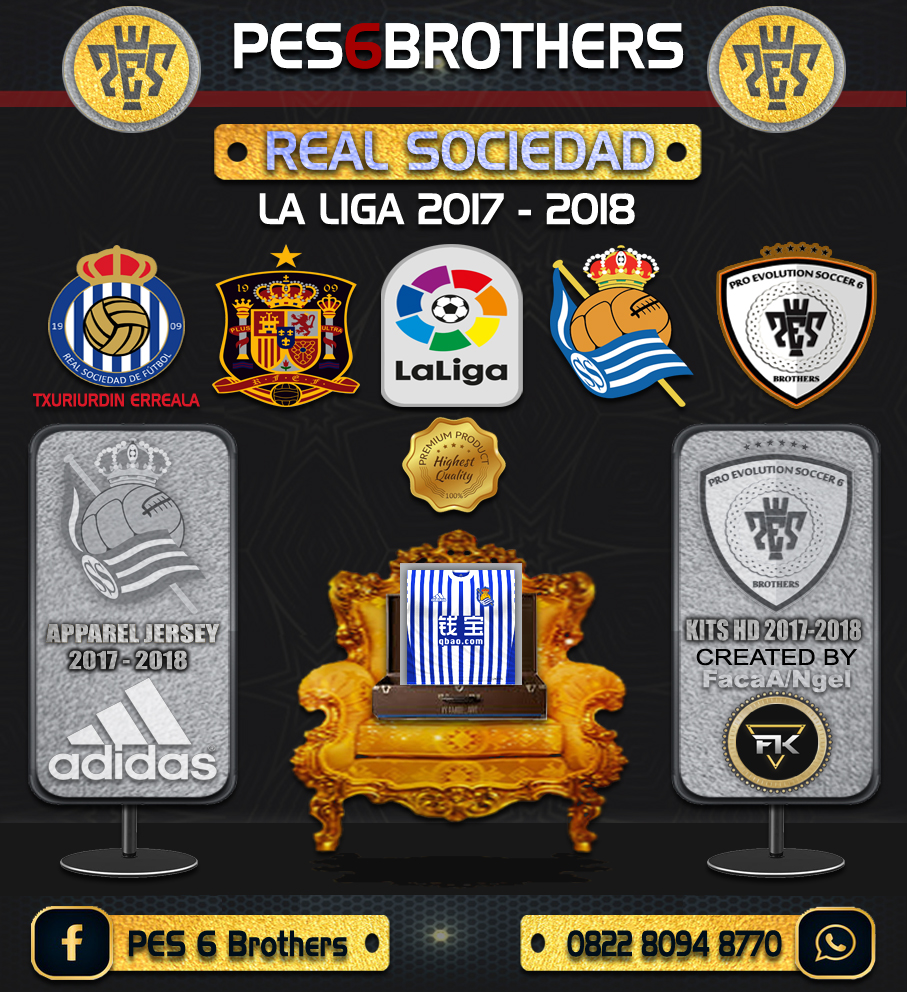 KITS JERSEY Real Sociedad LA LIGA 2017 - 2018 IN PES 6 By FacaA/Ngel
