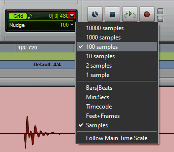 Setting the nudge value in Avid Pro Tools Setting the nudge value in Avid Pro Tools