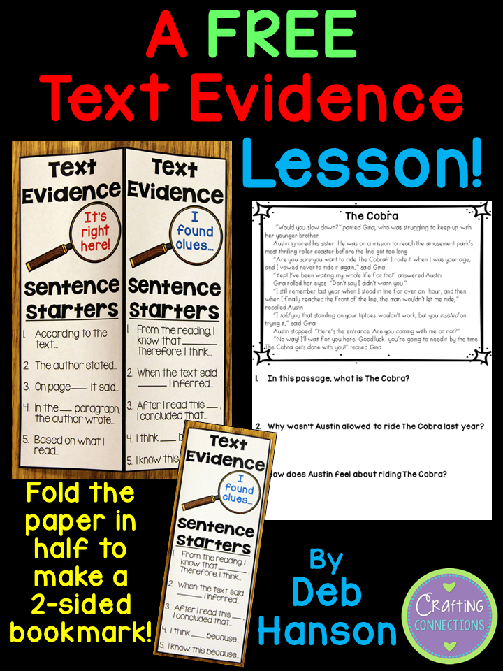 Crafting Connections: A FREE Text Evidence Lesson!