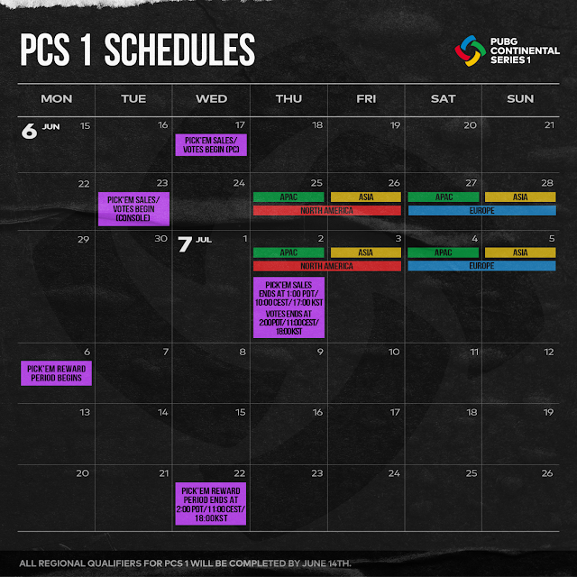 PUBG Esports Presents PCS 1 and PCS 2