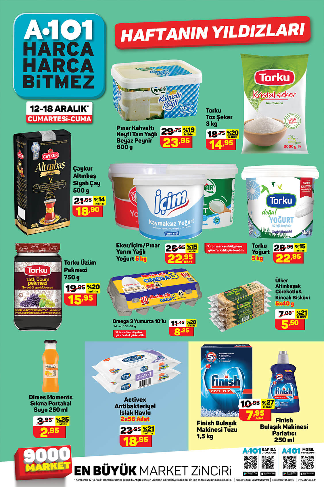 12-18 Aralık A101 Haftanın Yıldızları