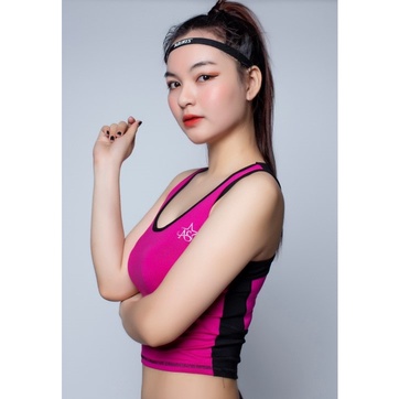 BỘ TẬP THỂ THAO NỮ QUẦN LỬNG PHỐI LƯỚI ÁO CROPTOP DL505 MÀU HỒNG