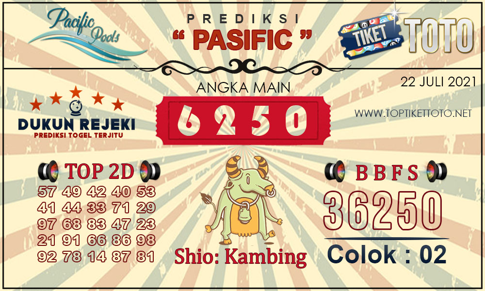 Prediksi Togel PASIFIC TIKETTOTO 22 JULI 2021