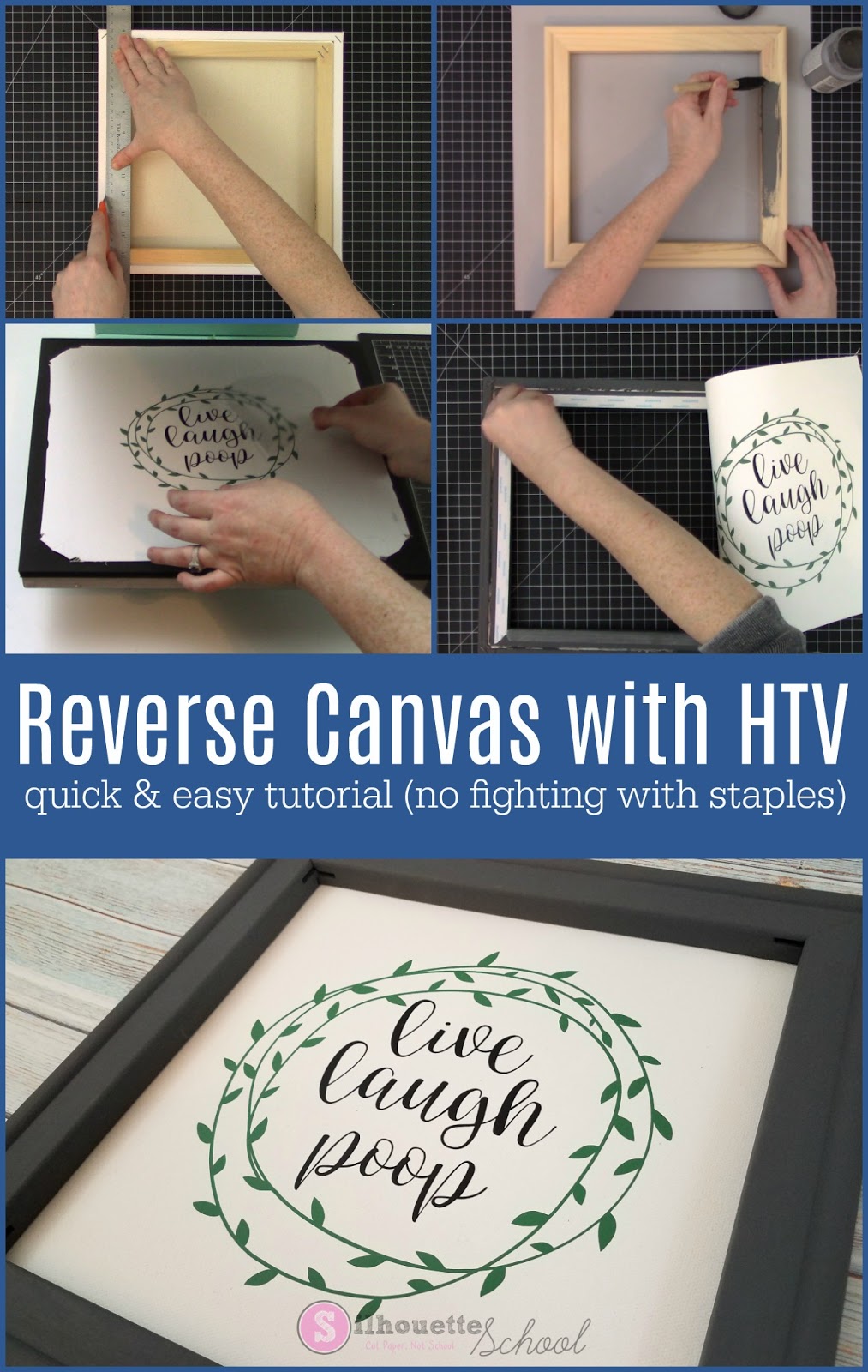 Reverse Canvas with Heat Transfer Vinyl Tutorial Silhouette School