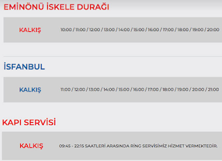 212 Avm Servis Saatleri