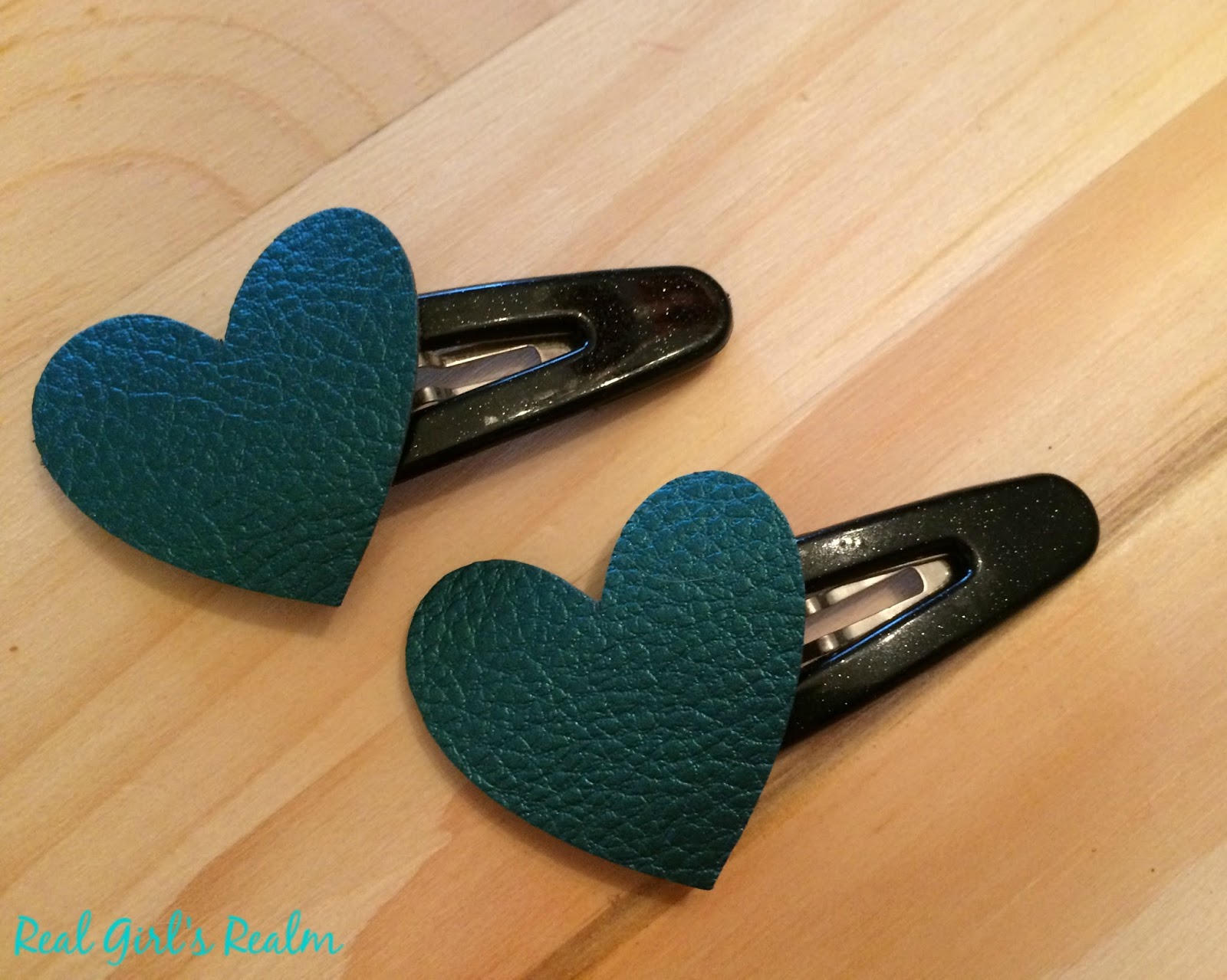 Real Girl's Realm DIY Leather Barrettes and Pendant Using My Cricut