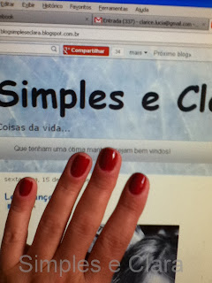 Esmalte vermelho Ludurana Rubra, blog simples e clara