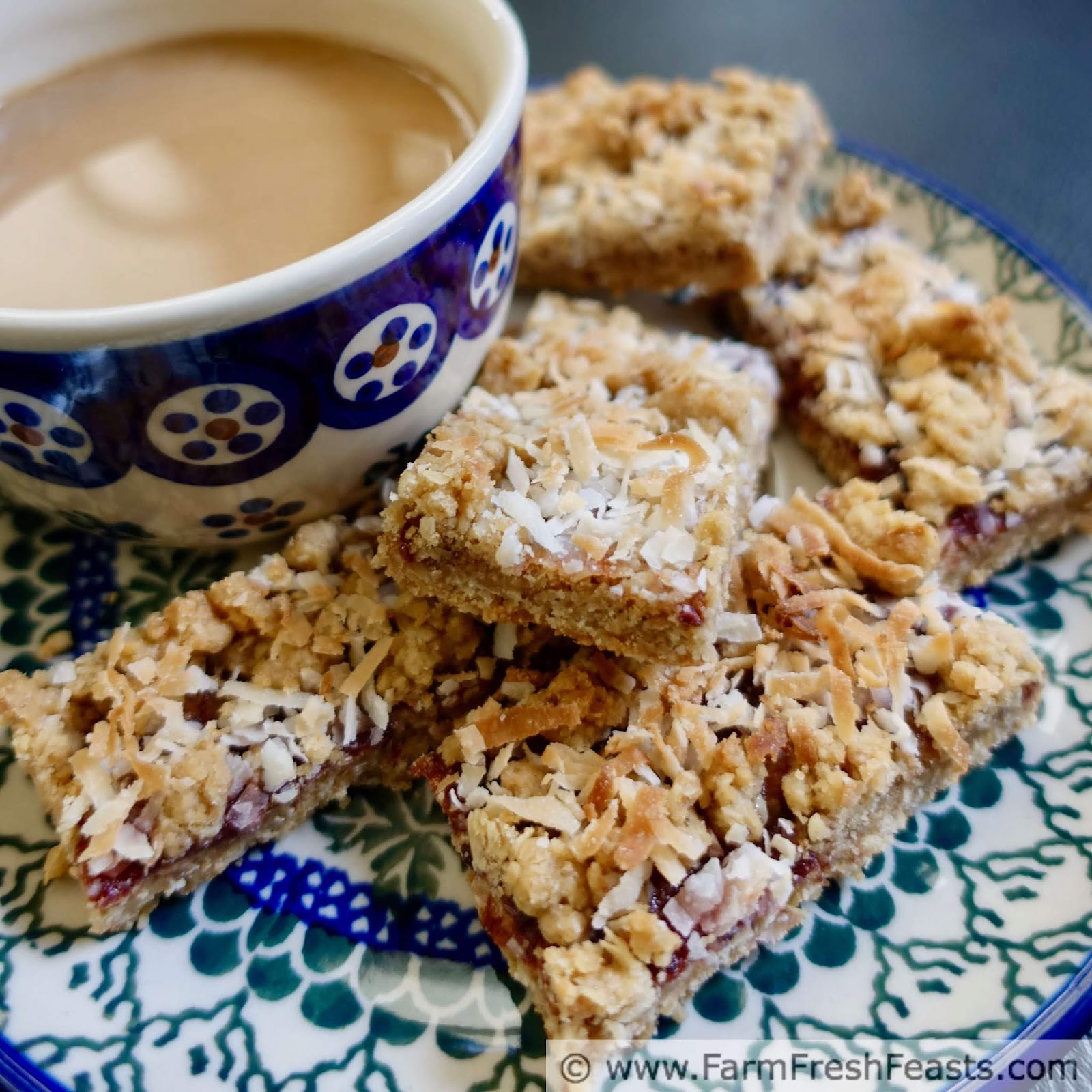 Farm Fresh Feasts Raspberry Jam Oatmeal Bars