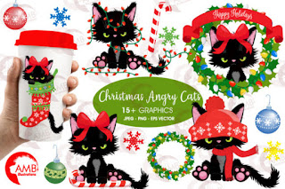 Download Free Christmas Kittens Clipart 2660 Graphic SVG Cut Files
