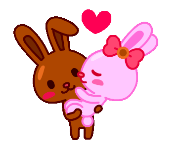 LINE Creators' Stickers - Chocolate Rabbit Love/Animated Example ...