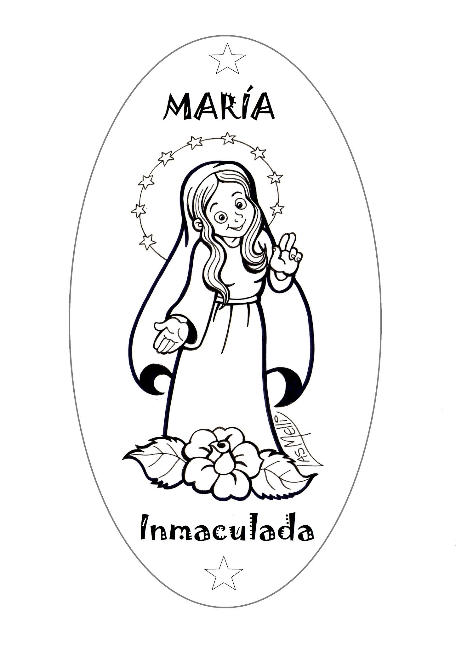 DIBUJO: María Inmaculada - Educacion Religiosa