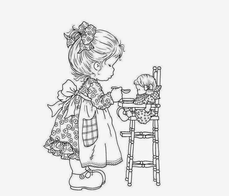 Beautiful Little Girl Play Doll Colour Drawing HD Wallpaper