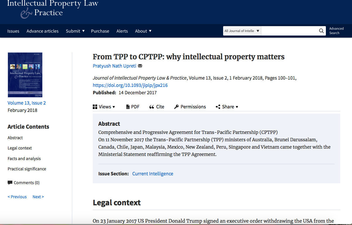 From TPP to CPTPP why intellectual property matters