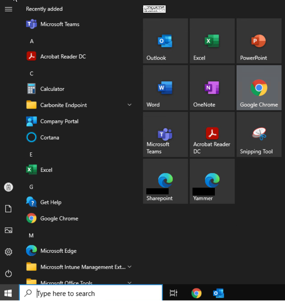 Intune Desktop & Start menu customizations