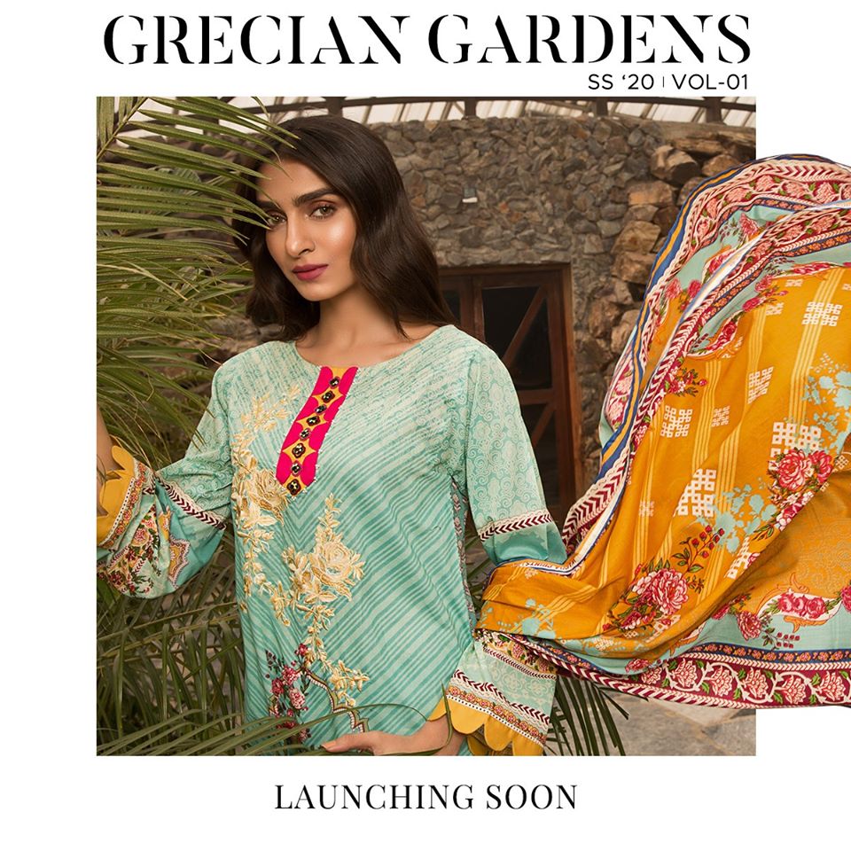 Warda Grecian Gardens Spring Summer 2020 Vol 1 Unstitched Lawn