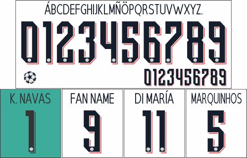 Diseños, vectores y más PSG 201920 Champions League Font