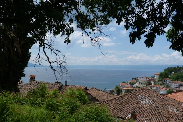 Macedonië, Ohrid, zicht op het meer