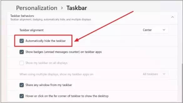Cara Menyembunyikan Taskbar Windows 11-5