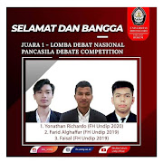 Membanggakan, Tim Mahasiswa FH UNDIP Raih Juara 1 Pancasila Debate Competition 2021