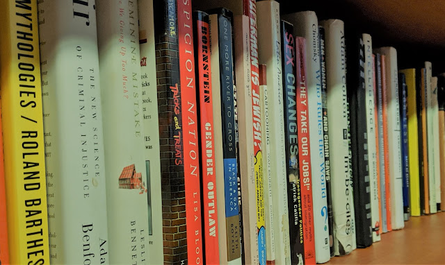 A shelf on the bookshelf of nonfiction books