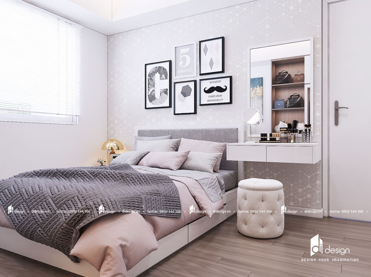 Mẫu thiết kế phòng ngủ nhỏ 3x4m căn hộ Hà Đô Centrosa | Mẫu Căn Hộ Đẹp