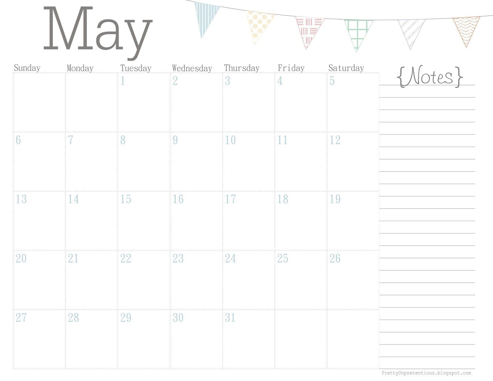 Free Printable Calendar May 2012