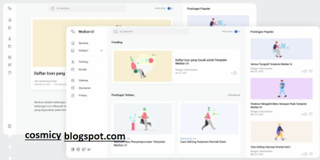  2021 medium Ui Blogger Template Premium Free Download COSMICY