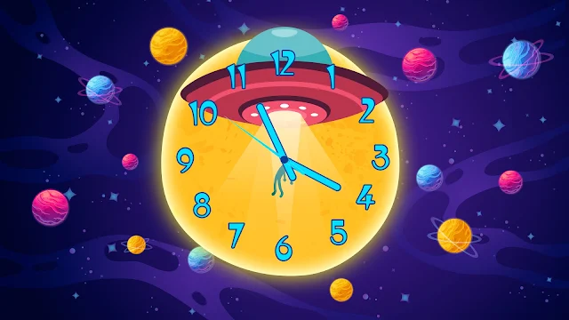 Animated Alien Abduction Clock