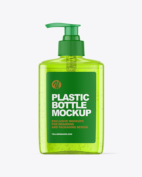 Plastic Bottle With Pump Mockup