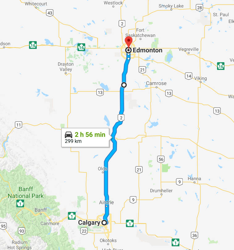 2018 West to the Yukon July 18 Calgary to Edmonton