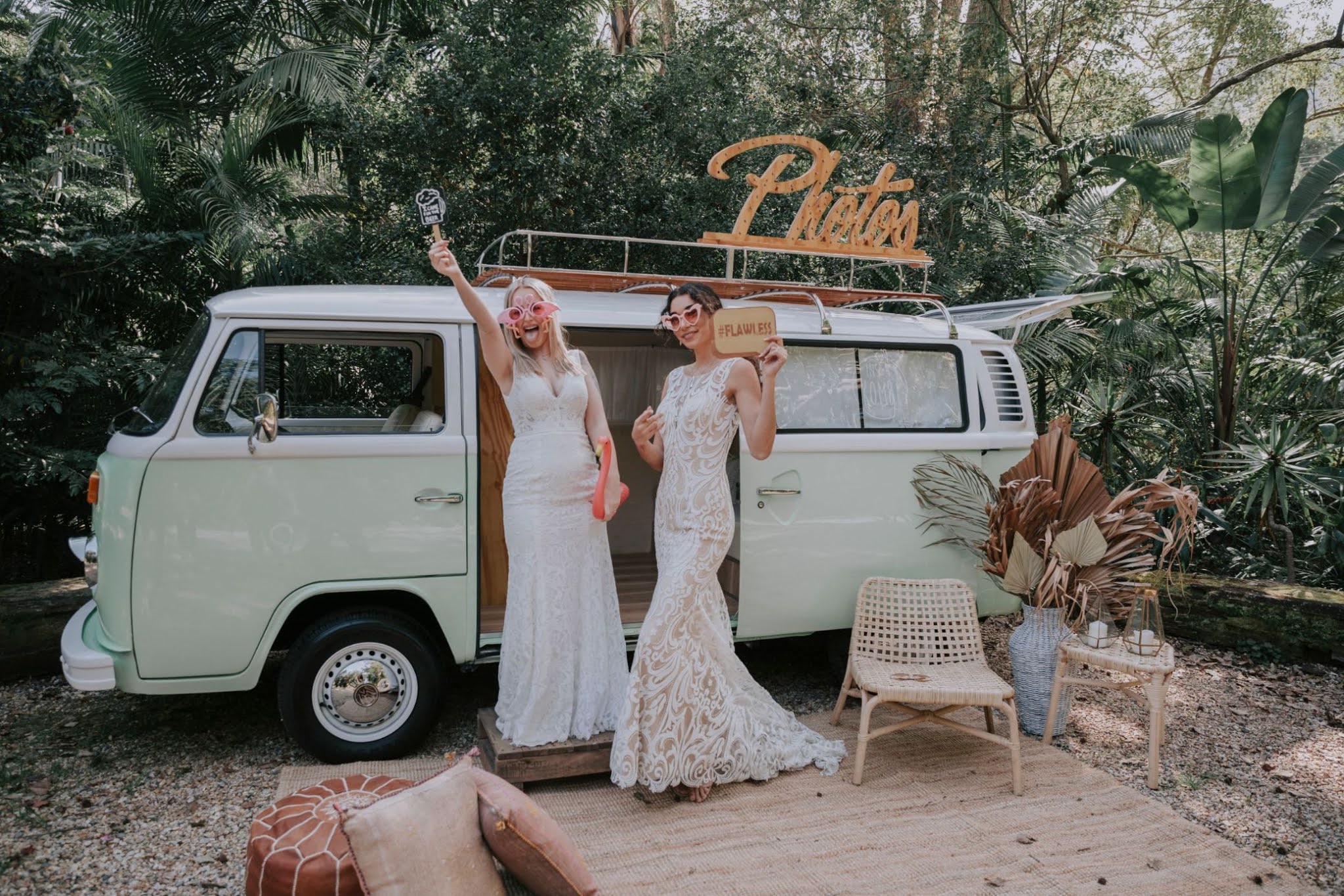 to the aisle australia | luxe bohemian weddings gold coast Atomic Butterfly Photography florals leather couch hat cake venue styling