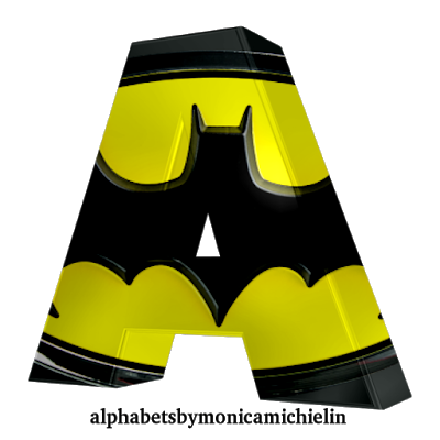Abecedario 3D del Escudo de Batman. Batman Letters. - Oh my Alfabetos!