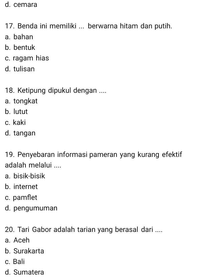 Soal Pilihan Ganda Kimia Disekitar Kita - Jawaban Guru