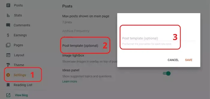 How to Add Post Template in Blogger