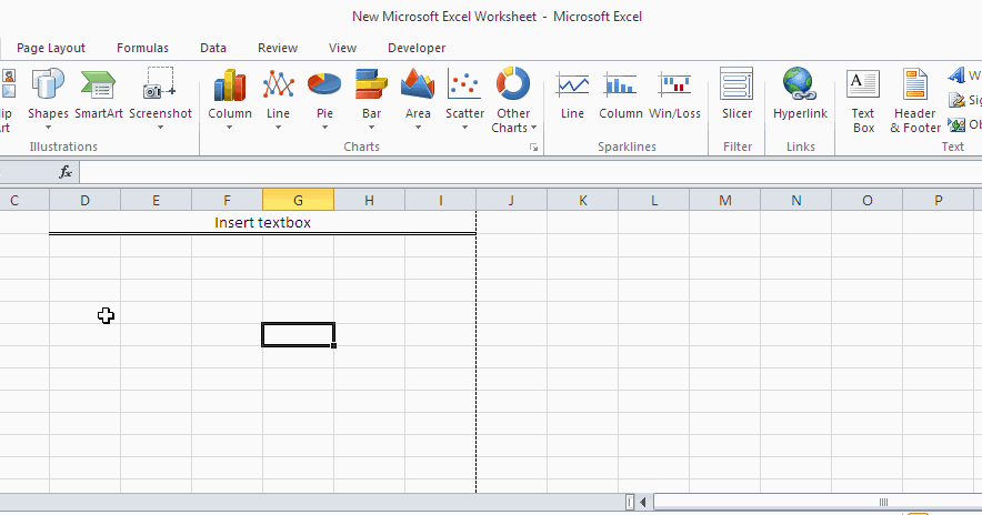 excel textbox