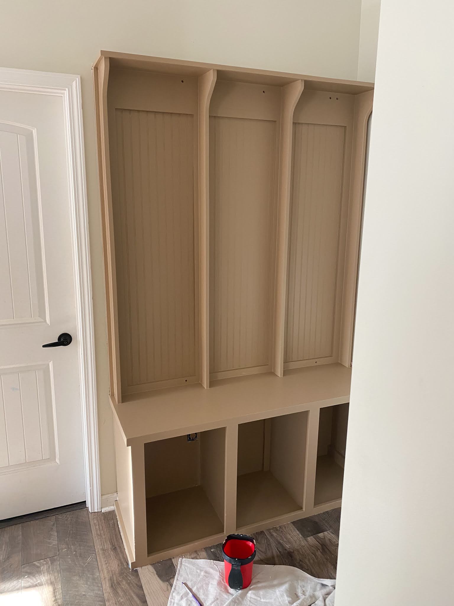 How To Paint a BuiltIn Hall Tree Pretty Real