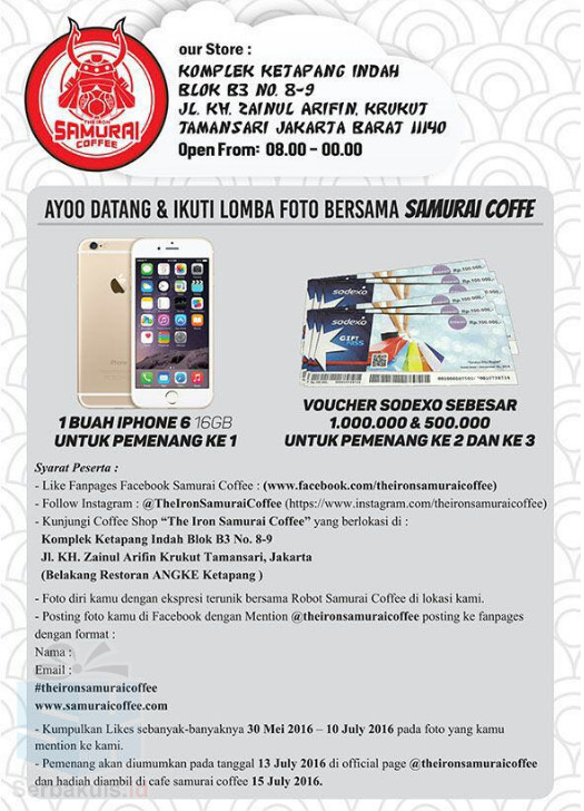 Kontes Foto Bersama Samurai Coffee Berhadiah iPhone 6 Kontes Foto Bersama Samurai Coffee Berhadiah iPhone 6