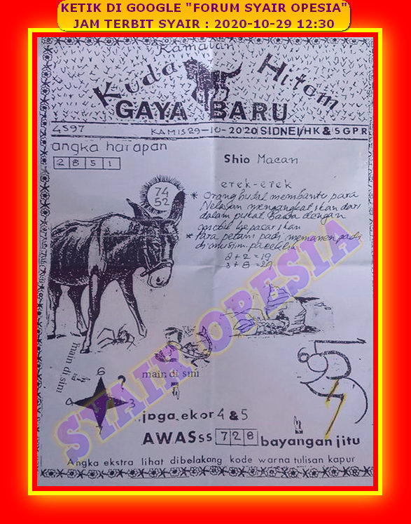 1 New Message) Kode Syair Sydney 29 Oktober 2020 - Forum Syair Togel  Hongkong Singapura Sydney
