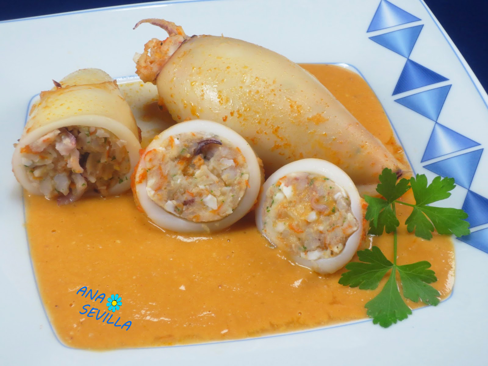 Calamares rellenos de merluza olla GM