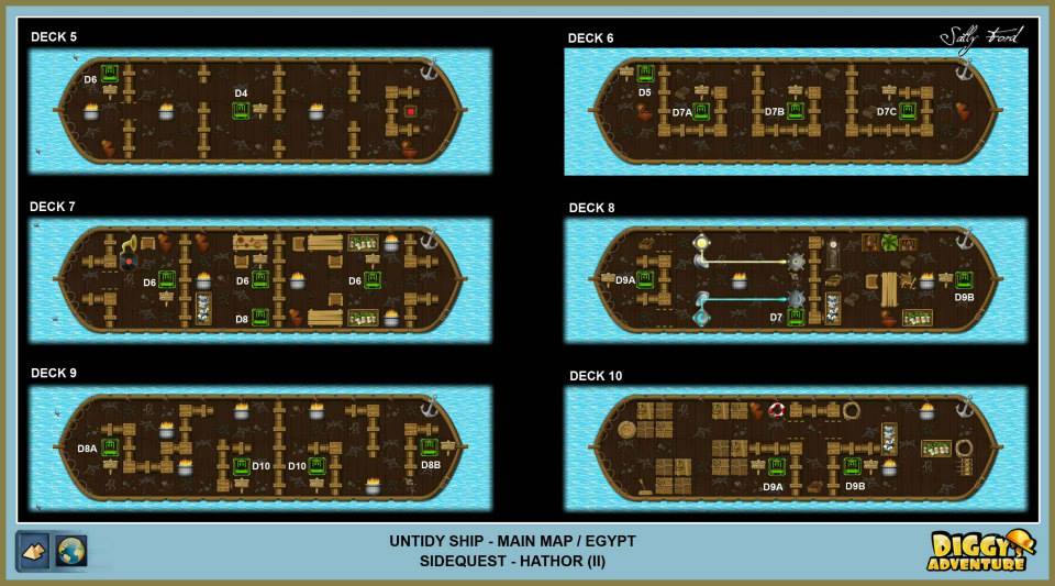 Diggy's Adventure Walkthrough: Egypt Main / Untidy Ship Decks