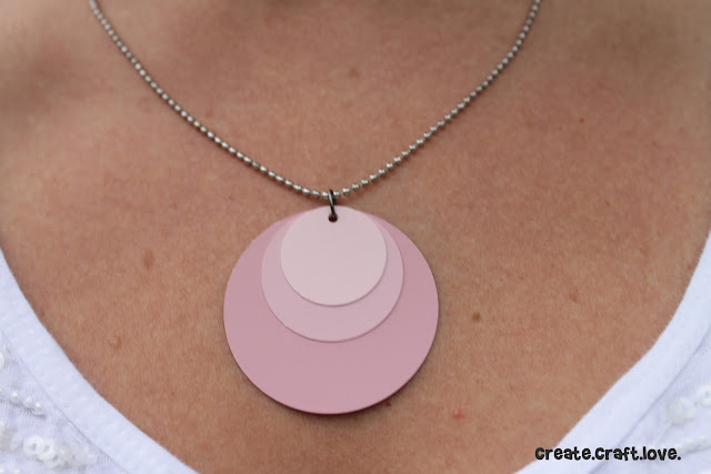 Ombre Paint Chip Necklace via createcraftlove.com #jewelry #paintchips