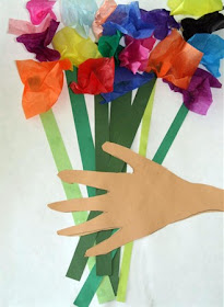 Hand on Bouquet card for Mother's Day