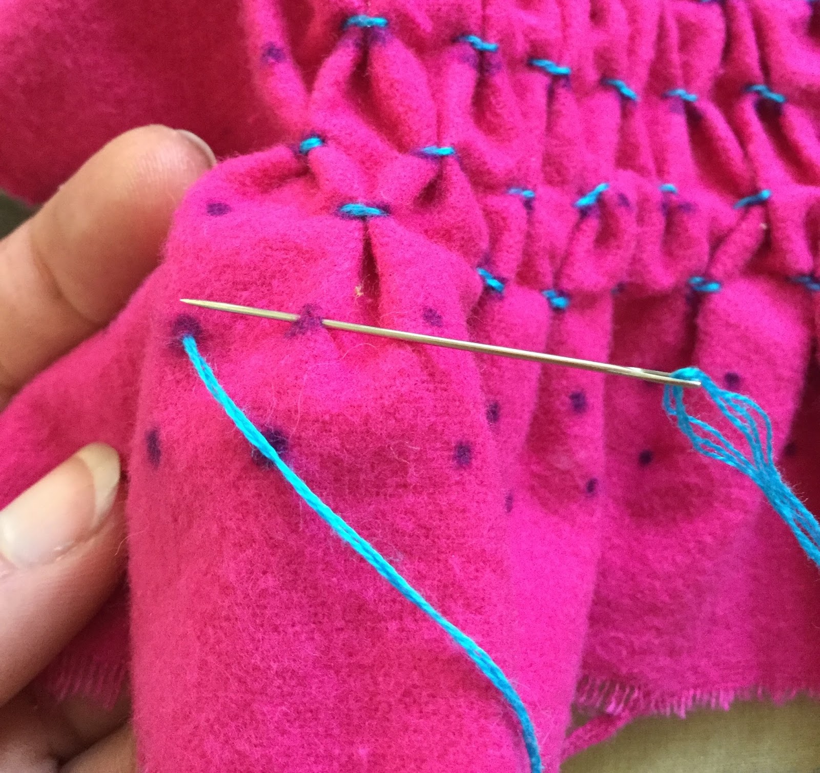 Sharp Little Needles Girl's Smocked Dress SewAlong 4 Smocking the bodice fabric