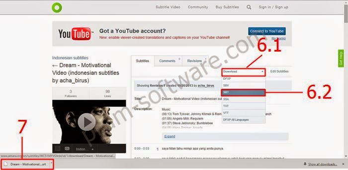 Mendownload Subtitle dari Amara