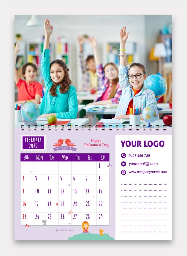 2020 Calendar Designs for Schools