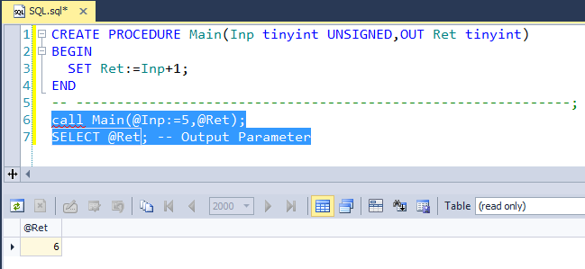 How to call a mysql stored procedure with arguments from command line
