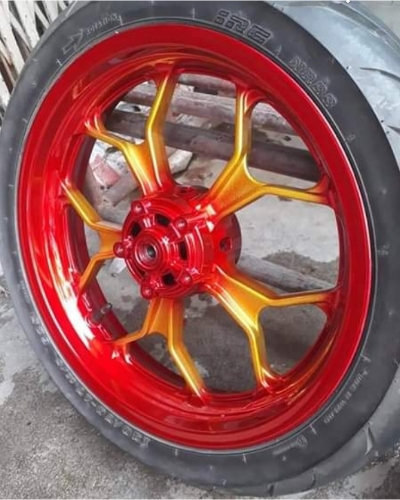 Modifikasi Velg Motor 3 Berwarna